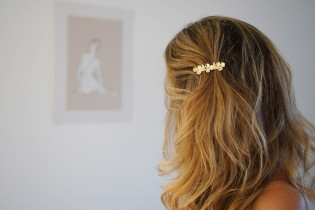 Barrette Victorine Fleurs Dorées 2