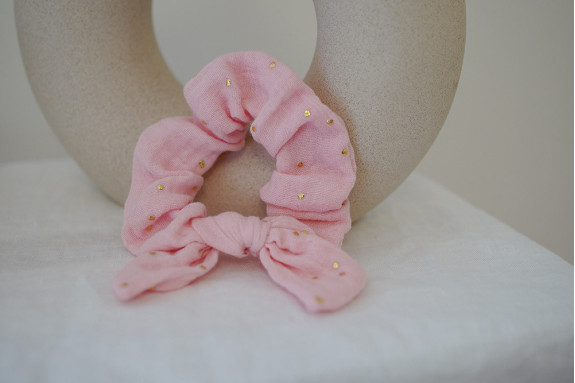 scrunchie bow kids Lou Rose tea and gold