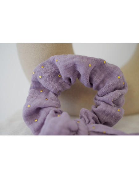 Chouchou Noeud Enfant Lou Lilas et doré