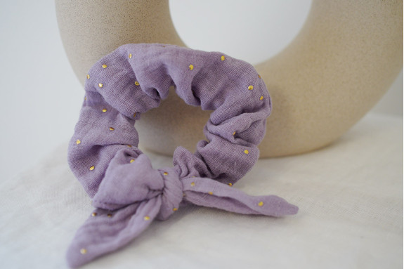 scrunchie bow kids Lou Lilas et gold