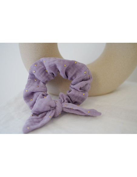 Chouchou Noeud Enfant Lou Lilas et doré