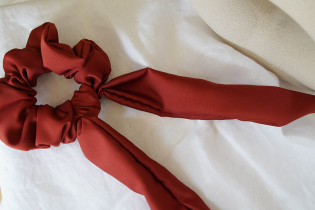 scrunchie Ruban Inaya Satin Terracotta