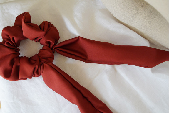 scrunchie Ruban Inaya Satin Terracotta