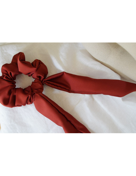 scrunchie Ruban Inaya Satin Terracotta