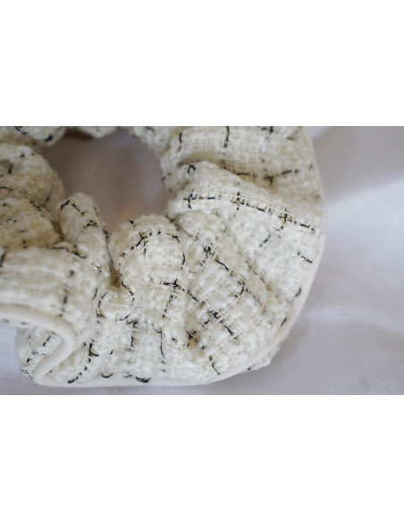 Chouchou femme Georgia Tweed Blanc et Noir
