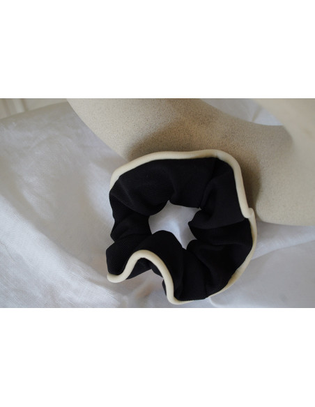 Chouchou femme Jemma Noir à Liseré Écru