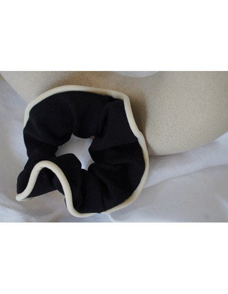 Chouchou femme Jemma Noir à Liseré Écru