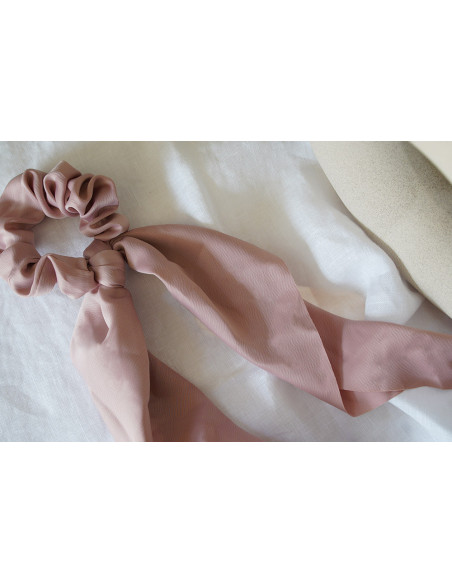 Chouchou Ruban femme Léoline Rose Poudré
