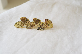 hair clip Blueberry Golden Leaves
