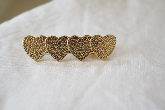 Barrette Paolina Série de Cœurs Dorés
