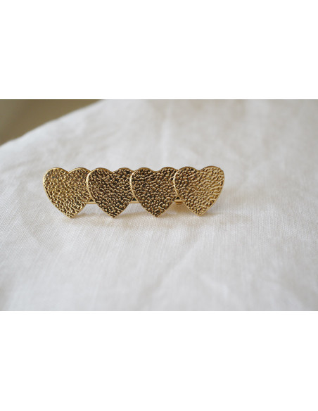 Barrette Paolina Série de Cœurs Dorés