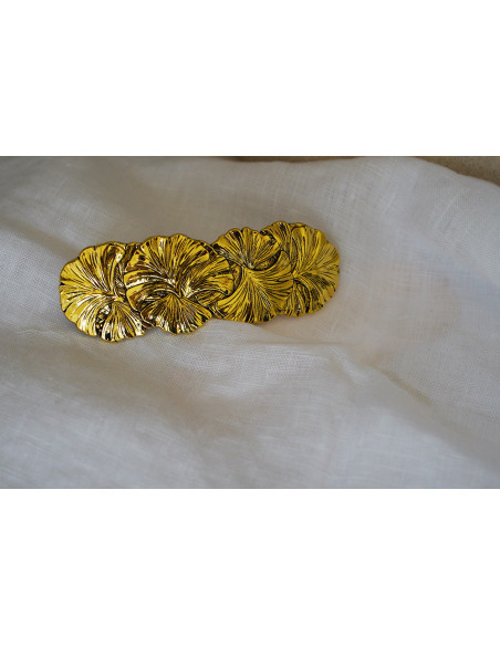 Barrette Salomé Série de Feuilles Dorées