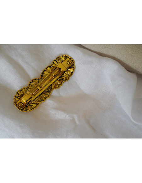 Barrette Salomé Série de Feuilles Dorées