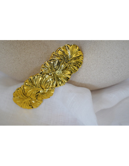 Barrette Salomé Série de Feuilles Dorées