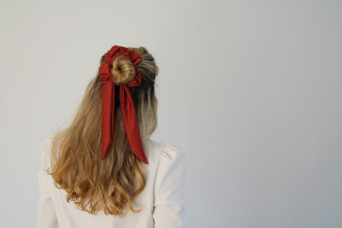scrunchie Ruban Inaya Satin Terracotta 2