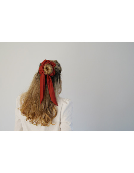 scrunchie Ruban Inaya Satin Terracotta