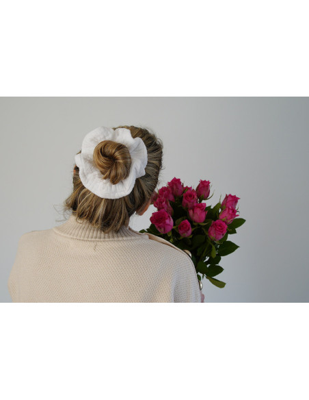 Chouchou femme Alaia jersey Blanc Matelassé