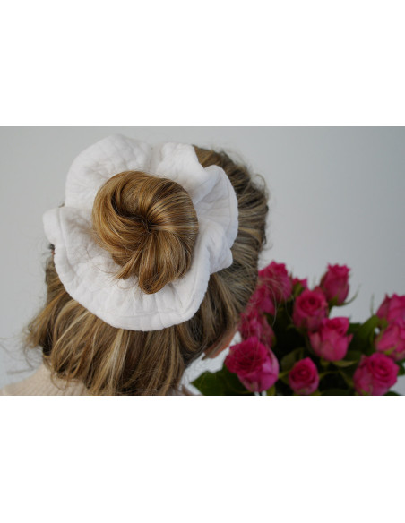 Chouchou femme Alaia jersey Blanc Matelassé