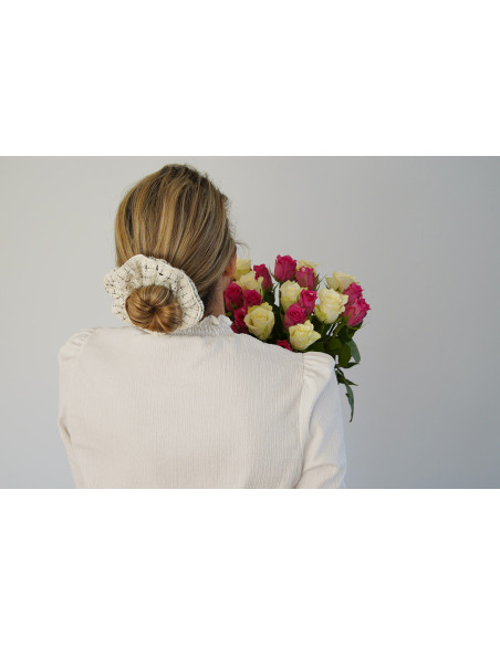 Chouchou femme Georgia Tweed Blanc et Noir