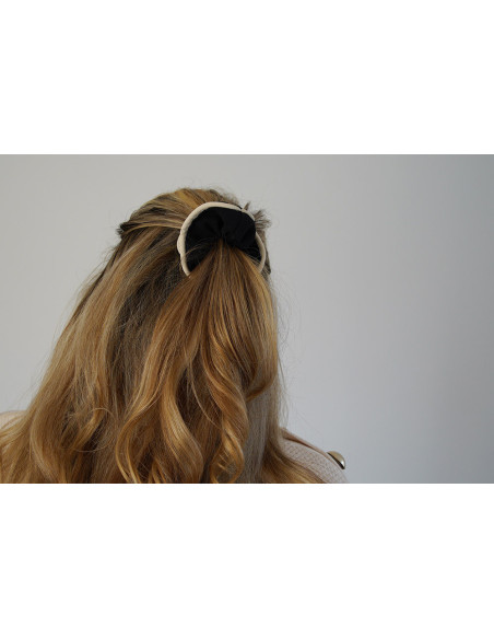 Chouchou femme Jemma Noir à Liseré Écru