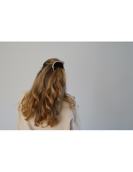 Chouchou femme Jemma Noir à Liseré Écru