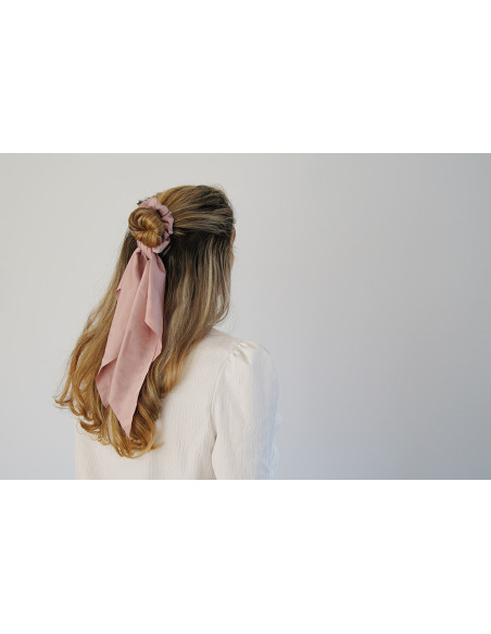 Chouchou Ruban femme Léoline Rose Poudré