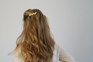 hair clip Blueberry Golden Leaves 2