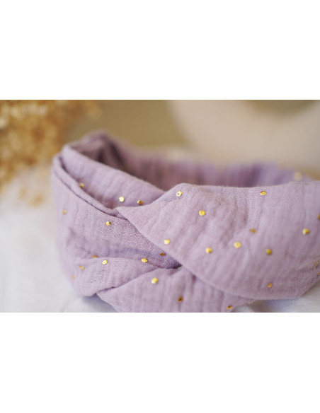 headband Lina Lilas et gold