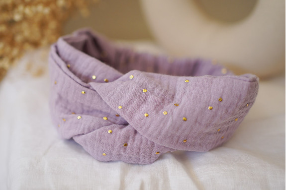 headband Lina Lilas et gold