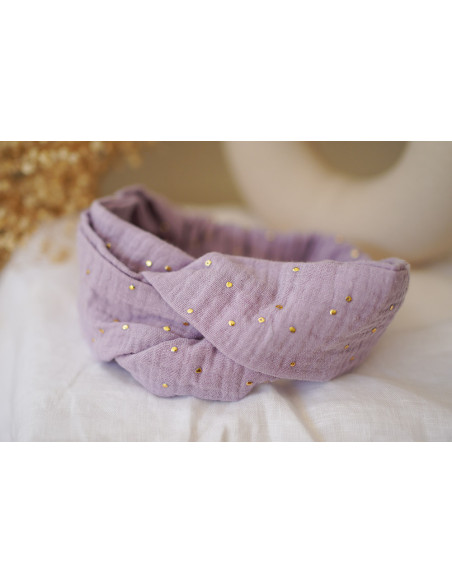 headband Lina Lilas et gold