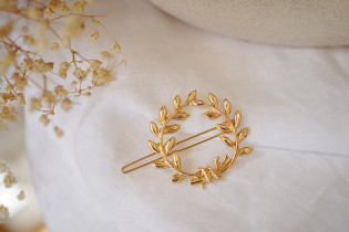hair clip Olivia Ronde Feuillage gold