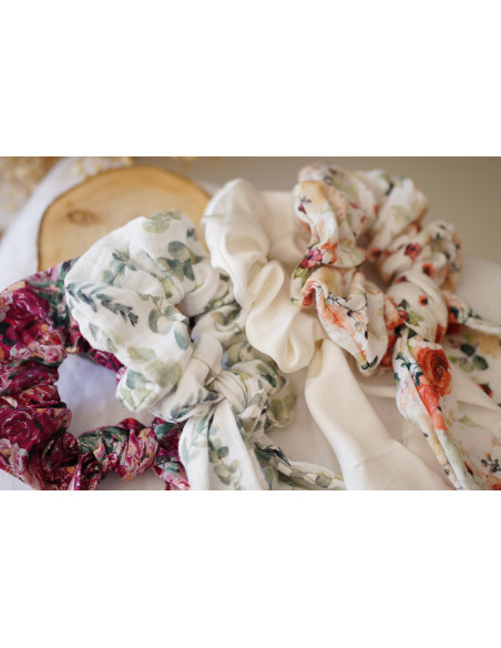 Chouchou Ruban Raphaël Satin Blanc Cassé