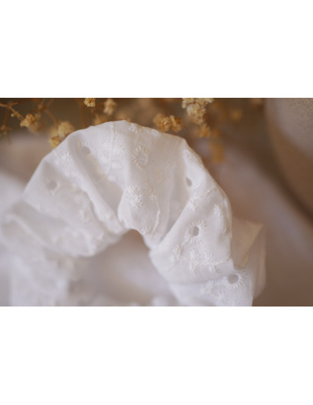 Chouchou Côme Broderie Anglaise Feuillage