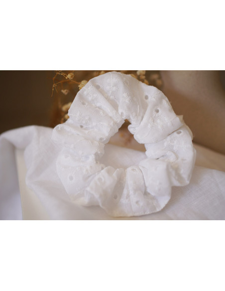 Chouchou Côme Broderie Anglaise Feuillage