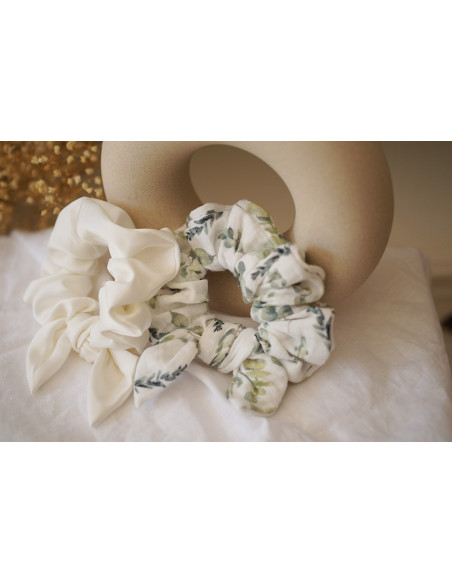 Chouchou Noeud Raphaël Satin Blanc Cassé