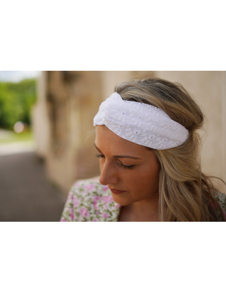 Bandeau Côme Broderie Anglaise Feuillage