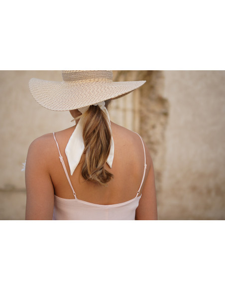 Chouchou Ruban Raphaël Satin Blanc Cassé