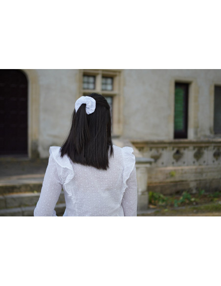 Chouchou Côme Broderie Anglaise Feuillage
