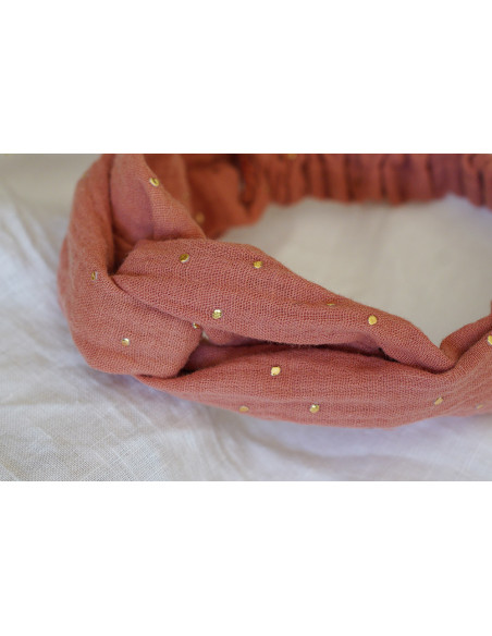 Bandeau Mila Rose Marsala et Doré