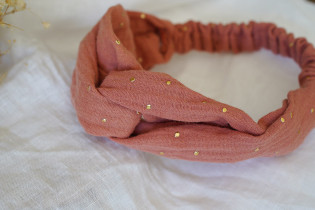 headband kids Mila Rose Marsala et gold