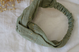 headband kids Mila Vert Sauge et gold 2