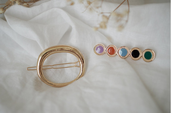 Barrette Fanie Ovale Dorée