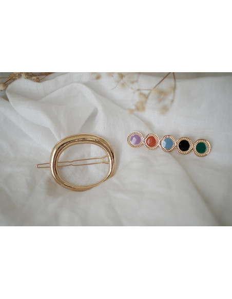 Barrette Fanie Ovale Dorée