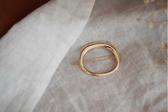 Barrette Fanie Ovale Dorée