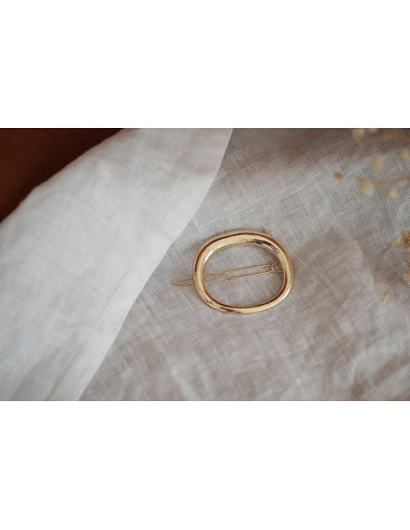 Barrette Fanie Ovale Dorée