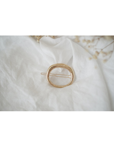Barrette Fanie Ovale Dorée
