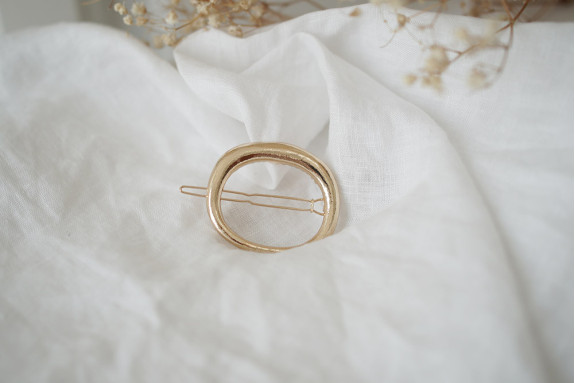 Barrette Fanie Ovale Dorée