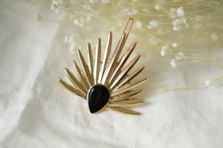 hair clip Persia gold et Pierre Noire