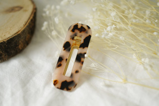 hair clip Anna tortoise Beige et Noir