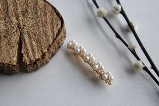 hair clip Inès white pearls